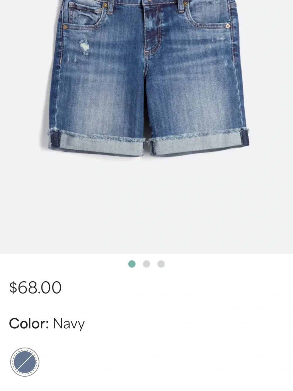 Casual Kut from the Kloth Mid-Rise Denim Shorts - Light Blue